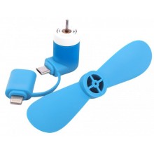 Мини ВЕНТИЛЯТОР для телефона micro USB / Lightning Синий Мини ВЕНТИЛЯТОР для телефона micro USB / Lightning Синий