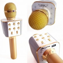 Беспроводной ЛУЧШИЙ микрофон-караоке WSTER VO/WS-1688 оригинал Желто-Золотой с Серебром Беспроводной ЛУЧШИЙ микрофон-караоке WSTER VO/WS-1688 оригинал Желто-Золотой с Серебром