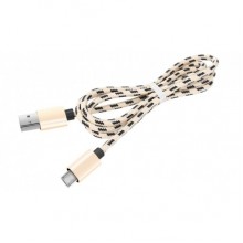 Кабель Zha micro USB ткань 1 метр, плетенный бежевый Кабель Zha micro USB ткань 1 метр, плетенный бежевый