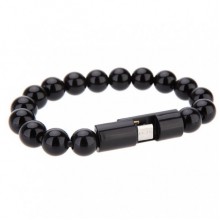 Кабель браслет Wearable Bracelet Charging Line в виде бусинок черный Кабель браслет Wearable Bracelet Charging Line в виде бусинок черный