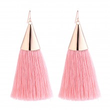 Серьги Zha Кисточки нить Pink розовые