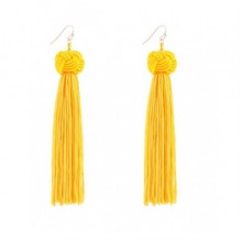 Женские длинные серьги-кисти Saint Laurent желтые