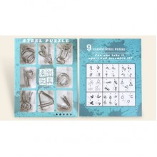 Головоломки Steel Puzzle  Набор из 9 штук Голубой