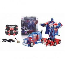 Радиоуправляемый трансформер JQ Troopers Savage Optimus Prime / Оптимус Прайм TT669 синий с красным)