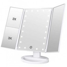 Настольное косметическое зеркало для макияжа складное с подсветкой LED Magik, тройное