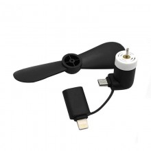 Мини ВЕНТИЛЯТОР для телефона micro USB / Lightning Черный Мини ВЕНТИЛЯТОР для телефона micro USB / Lightning Черный