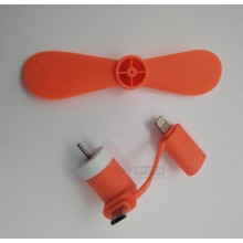 Мини вентилятор для телефона micro USB / Lightning Оранжевый Мини вентилятор для телефона micro USB / Lightning Оранжевый