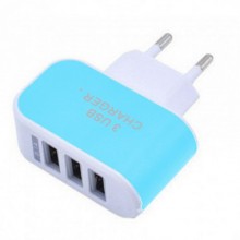 Зарядное устройство на 3 USB LANDFOX голубое